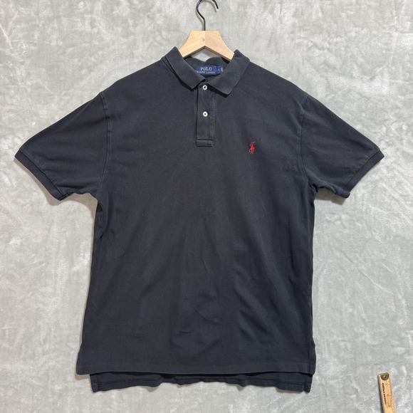 Ralph Lauren Other - Polo Ralph Lauren Polo Shirt Men's Large Black Collared Red Pony Pullover Button